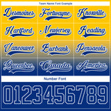Custom Yellow Royal-White Fade Fashion Hockey Lace Neck Jersey