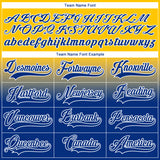 Custom Yellow Royal-White Fade Fashion Hockey Lace Neck Jersey