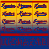Custom Yellow Royal-Red Fade Fashion Hockey Lace Neck Jersey
