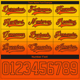 Custom Yellow Orange-Black Fade Fashion Hockey Lace Neck Jersey