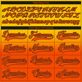 Custom Yellow Orange-Black Fade Fashion Hockey Lace Neck Jersey