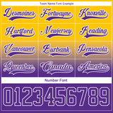 Custom Yellow Purple-White Fade Fashion Hockey Lace Neck Jersey