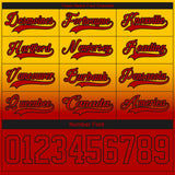 Custom Yellow Red-Black Fade Fashion Hockey Lace Neck Jersey