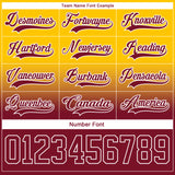 Custom Yellow Crimson-White Fade Fashion Hockey Lace Neck Jersey