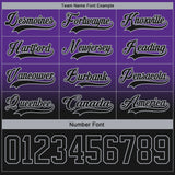 Custom Purple Black-Gray Fade Fashion Hockey Lace Neck Jersey