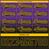 Custom Purple Black-Yellow Fade Fashion Hockey Lace Neck Jersey