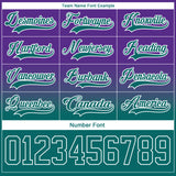 Custom Purple Teal-White Fade Fashion Hockey Lace Neck Jersey