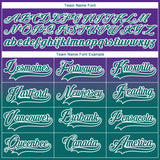 Custom Purple Teal-White Fade Fashion Hockey Lace Neck Jersey