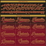 Custom Black Crimson-Old Gold Fade Fashion Hockey Lace Neck Jersey