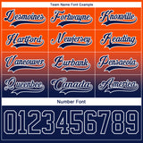 Custom Orange Navy-White Fade Fashion Hockey Lace Neck Jersey