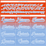 Custom Orange Light Blue-White Fade Fashion Hockey Lace Neck Jersey
