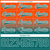 Custom Orange Teal-White Fade Fashion Hockey Lace Neck Jersey