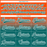 Custom Orange Teal-White Fade Fashion Hockey Lace Neck Jersey