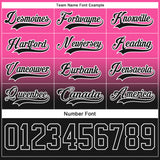 Custom Pink Black-White Fade Fashion Hockey Lace Neck Jersey