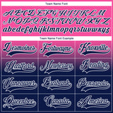 Custom Pink Navy-White Fade Fashion Hockey Lace Neck Jersey