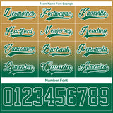 Custom Old Gold Kelly Green-White Fade Fashion Hockey Lace Neck Jersey