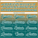 Custom Old Gold Teal-White Fade Fashion Hockey Lace Neck Jersey