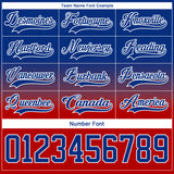 Custom Royal Red-White Fade Fashion Hockey Lace Neck Jersey