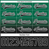 Custom Kelly Green Black-White Fade Fashion Hockey Lace Neck Jersey