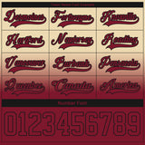 Custom Cream Crimson-Black Fade Fashion Hockey Lace Neck Jersey