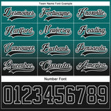 Custom Teal Black-White Fade Fashion Hockey Lace Neck Jersey