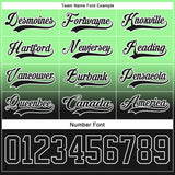 Custom Pea Green Black-White Fade Fashion Hockey Lace Neck Jersey