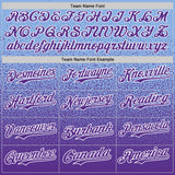 Custom Light Blue Purple-White Fade Fashion Speckle Authentic Baseball Jersey