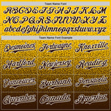 Custom Yellow Brown-White Fade Fashion Speckle Authentic Baseball Jersey