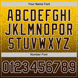Custom Yellow Brown-White Fade Fashion Speckle Authentic Baseball Jersey