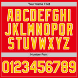 Custom Fire Red Yellow-White Authentic Baseball Jersey