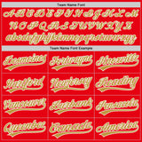 Custom Fire Red Old Gold-White Authentic Baseball Jersey