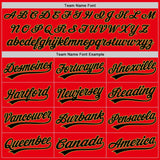 Custom Fire Red Black-Old Gold Authentic Baseball Jersey