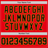 Custom Fire Red Black-Gold Authentic Basketball Jersey