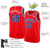 Custom Fire Red Royal-White Authentic Basketball Jersey