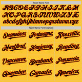 Custom Gold Black-Orange Mesh Authentic Throwback Baseball Jersey