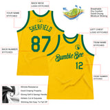 Custom Gold Kelly Green Authentic Throwback Basketball Jersey