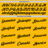 Custom Gold Black Authentic Throwback Basketball Jersey