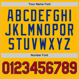 Custom Gold Red-Royal Authentic Throwback Basketball Jersey