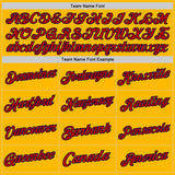 Custom Gold Red-Navy Authentic Throwback Basketball Jersey