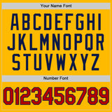 Custom Gold Red-Navy Authentic Throwback Basketball Jersey