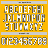 Custom Gold White-Black Authentic Throwback Basketball Jersey