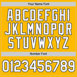 Custom Gold White-Navy Authentic Throwback Basketball Jersey