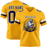 Custom Gold Nvay-White Authentic Football Jersey