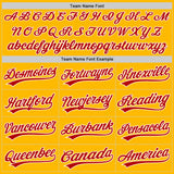 Custom Stitched Gold Red-White Baseball Pullover Sweatshirt Hoodie