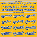 Custom Stitched Gold Royal-White Baseball Pullover Sweatshirt Hoodie