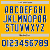 Custom Stitched Gold Royal-White Baseball Pullover Sweatshirt Hoodie