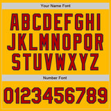 Custom Stitched Gold Red-Navy Baseball Pullover Sweatshirt Hoodie