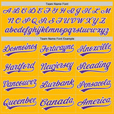 Custom Stitched Gold Purple-White Baseball Pullover Sweatshirt Hoodie