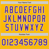 Custom Stitched Gold Purple-White Baseball Pullover Sweatshirt Hoodie