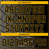 Custom Black Yellow 3D Pattern Design Billiards Performance Polo Shirt